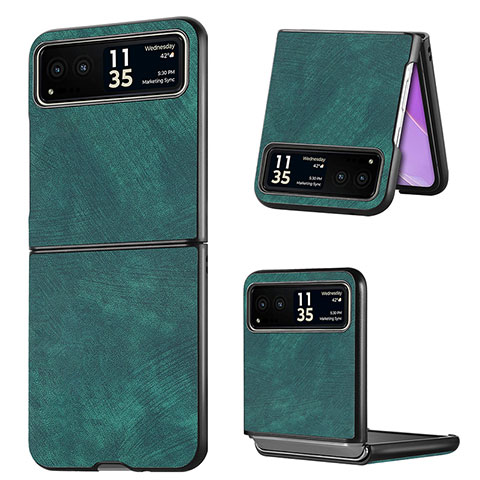 Funda Silicona Goma de Cuero Carcasa SD11 para Motorola Moto Razr 40 Ultra 5G Verde