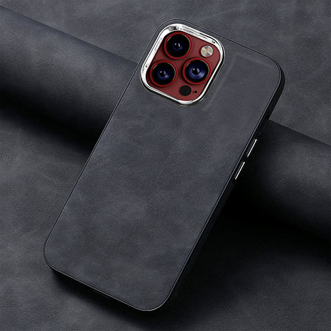 Funda Silicona Goma de Cuero Carcasa SD13 para Apple iPhone 13 Pro Max Negro