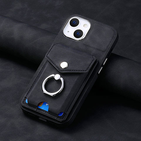 Funda Silicona Goma de Cuero Carcasa SD15 para Apple iPhone 14 Negro