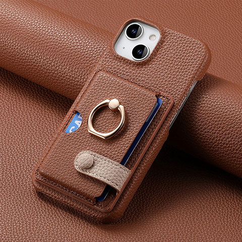 Funda Silicona Goma de Cuero Carcasa SD17 para Apple iPhone 13 Marron