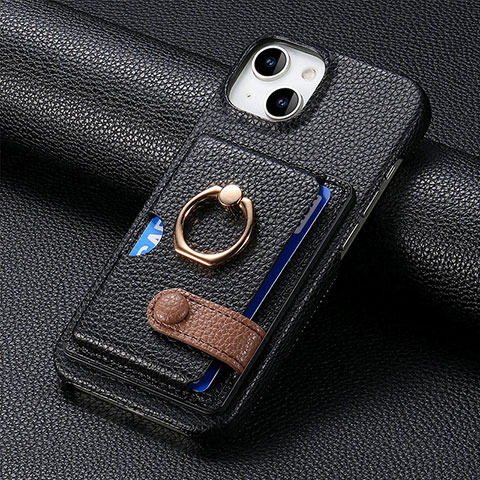 Funda Silicona Goma de Cuero Carcasa SD17 para Apple iPhone 14 Plus Negro