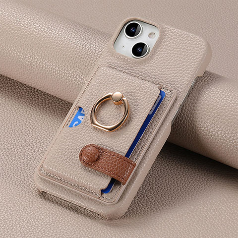 Funda Silicona Goma de Cuero Carcasa SD17 para Apple iPhone 15 Caqui