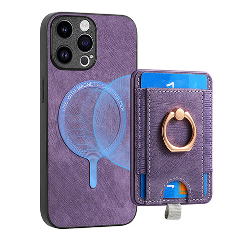 Funda Silicona Goma de Cuero Carcasa SD17 para Apple iPhone 15 Pro Purpura Claro
