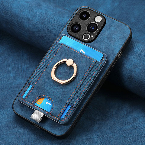 Funda Silicona Goma de Cuero Carcasa SD18 para Apple iPhone 15 Pro Max Azul