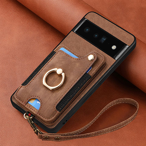 Funda Silicona Goma de Cuero Carcasa SD2 para Google Pixel 6 Pro 5G Marron