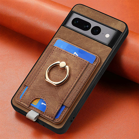 Funda Silicona Goma de Cuero Carcasa SD2 para Google Pixel 7 Pro 5G Marron