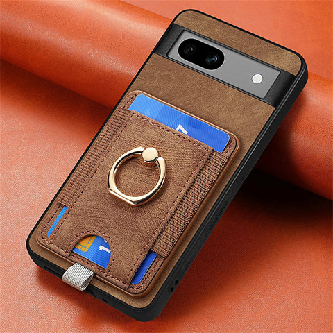 Funda Silicona Goma de Cuero Carcasa SD2 para Google Pixel 7a 5G Marron