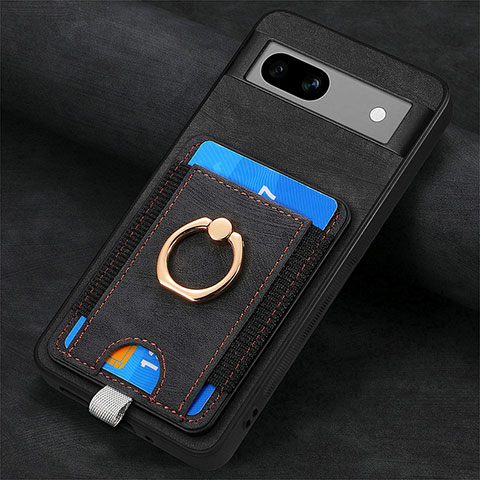 Funda Silicona Goma de Cuero Carcasa SD2 para Google Pixel 7a 5G Negro