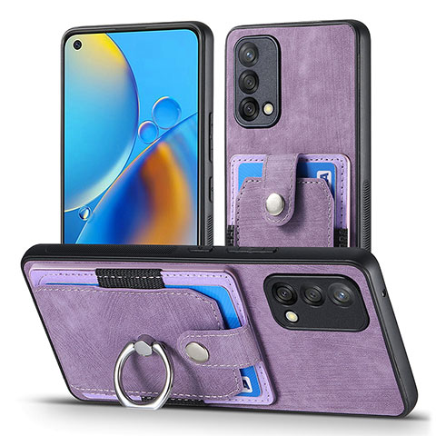 Funda Silicona Goma de Cuero Carcasa SD2 para Oppo A74 4G Purpura Claro