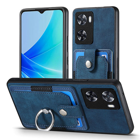 Funda Silicona Goma de Cuero Carcasa SD2 para Oppo A77s Azul