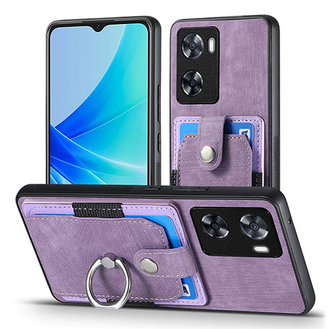 Funda Silicona Goma de Cuero Carcasa SD2 para Oppo A77s Purpura Claro