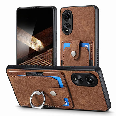 Funda Silicona Goma de Cuero Carcasa SD2 para Oppo A78 4G Marron