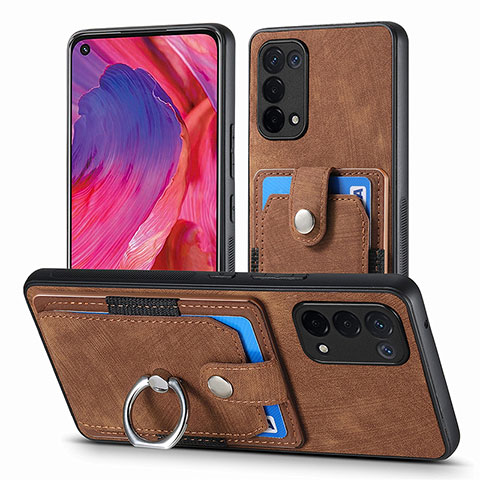 Funda Silicona Goma de Cuero Carcasa SD2 para Oppo A93 5G Marron