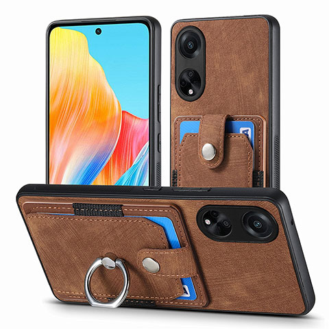 Funda Silicona Goma de Cuero Carcasa SD2 para Oppo A98 5G Marron