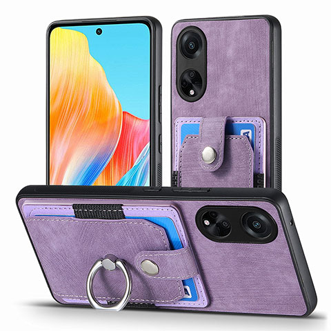 Funda Silicona Goma de Cuero Carcasa SD2 para Oppo A98 5G Purpura Claro