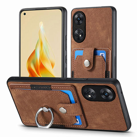 Funda Silicona Goma de Cuero Carcasa SD2 para Oppo Reno8 T 4G Marron