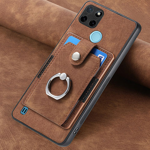 Funda Silicona Goma de Cuero Carcasa SD2 para Realme C25Y India Marron