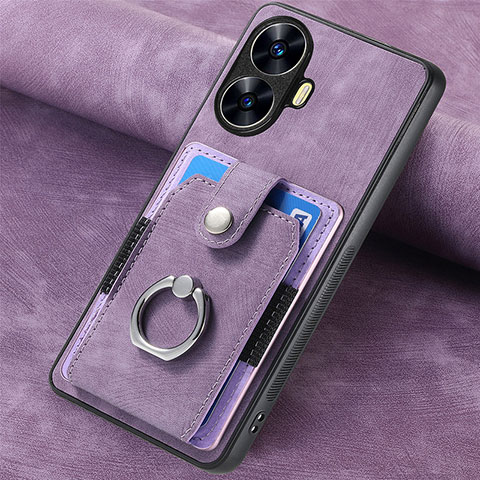 Funda Silicona Goma de Cuero Carcasa SD2 para Realme C55 Purpura Claro