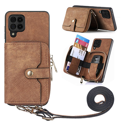 Funda Silicona Goma de Cuero Carcasa SD2 para Samsung Galaxy A12 Nacho Marron