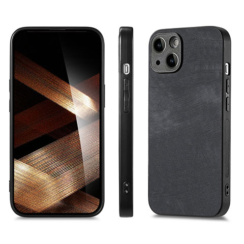 Funda Silicona Goma de Cuero Carcasa SD3 para Apple iPhone 14 Negro