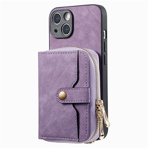 Funda Silicona Goma de Cuero Carcasa SD3 para Apple iPhone 14 Purpura Claro