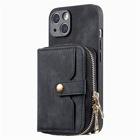 Funda Silicona Goma de Cuero Carcasa SD3 para Apple iPhone 15 Plus Negro