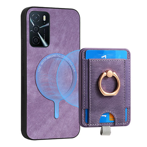 Funda Silicona Goma de Cuero Carcasa SD3 para Oppo A16s Purpura Claro