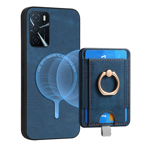 Funda Silicona Goma de Cuero Carcasa SD3 para Oppo A54s Azul