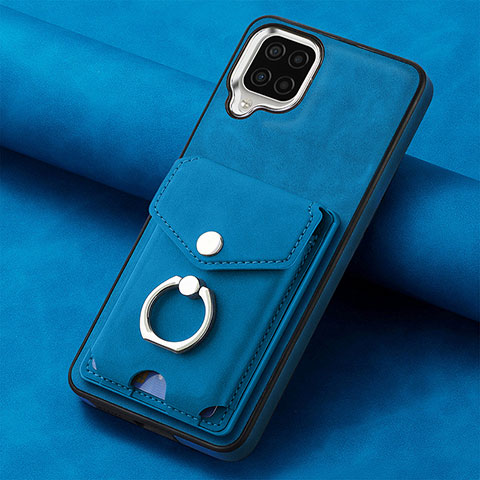 Funda Silicona Goma de Cuero Carcasa SD3 para Samsung Galaxy A12 Azul