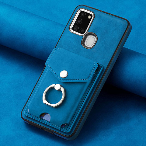 Funda Silicona Goma de Cuero Carcasa SD3 para Samsung Galaxy A21s Azul