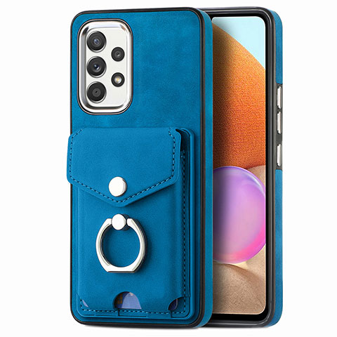 Funda Silicona Goma de Cuero Carcasa SD3 para Samsung Galaxy A32 4G Azul