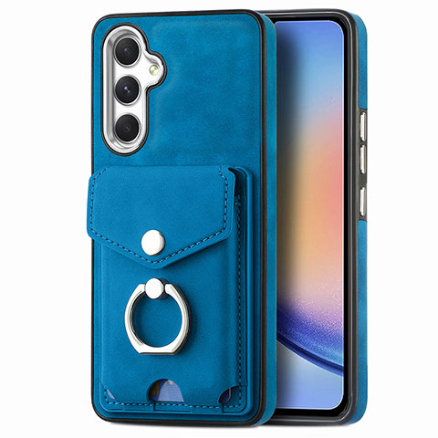 Funda Silicona Goma de Cuero Carcasa SD3 para Samsung Galaxy A34 5G Azul