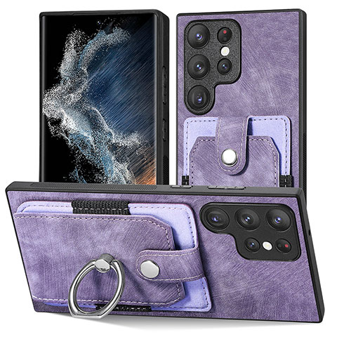 Funda Silicona Goma de Cuero Carcasa SD3 para Samsung Galaxy S23 Ultra 5G Purpura Claro