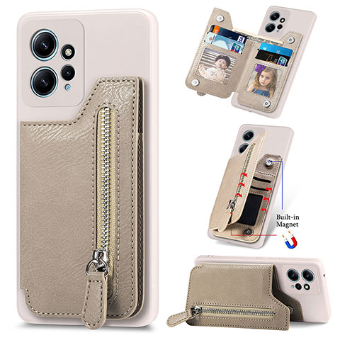 Funda Silicona Goma de Cuero Carcasa SD3 para Xiaomi Redmi Note 12 4G Caqui