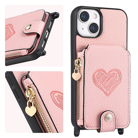 Funda Silicona Goma de Cuero Carcasa SD4 para Apple iPhone 13 Rosa