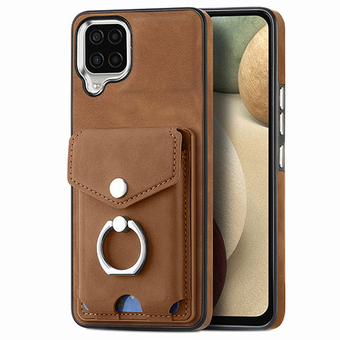 Funda Silicona Goma de Cuero Carcasa SD4 para Samsung Galaxy A12 5G Marron