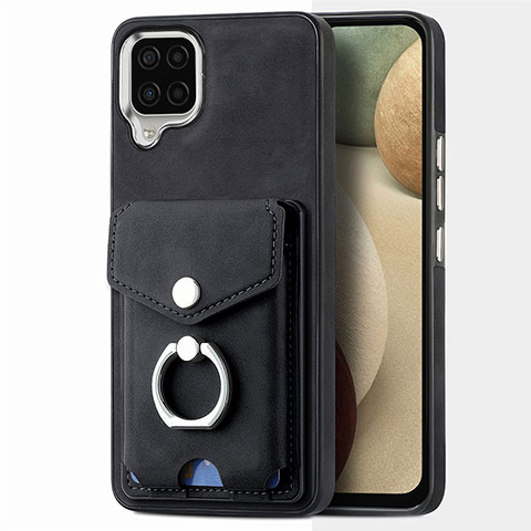 Funda Silicona Goma de Cuero Carcasa SD4 para Samsung Galaxy A12 5G Negro