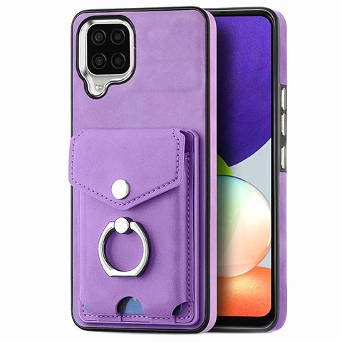 Funda Silicona Goma de Cuero Carcasa SD4 para Samsung Galaxy A22 4G Morado