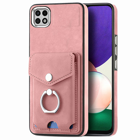 Funda Silicona Goma de Cuero Carcasa SD4 para Samsung Galaxy A22 5G Rosa