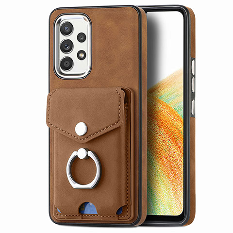 Funda Silicona Goma de Cuero Carcasa SD4 para Samsung Galaxy A33 5G Marron