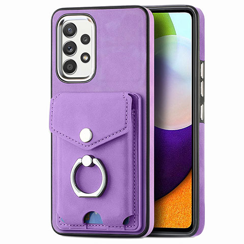 Funda Silicona Goma de Cuero Carcasa SD4 para Samsung Galaxy A52 4G Morado