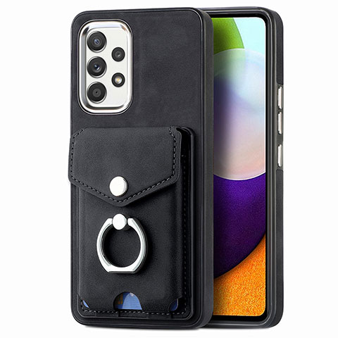 Funda Silicona Goma de Cuero Carcasa SD4 para Samsung Galaxy A52 5G Negro