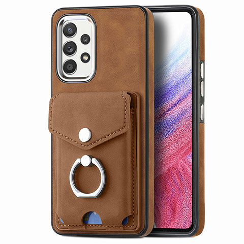 Funda Silicona Goma de Cuero Carcasa SD4 para Samsung Galaxy A53 5G Marron