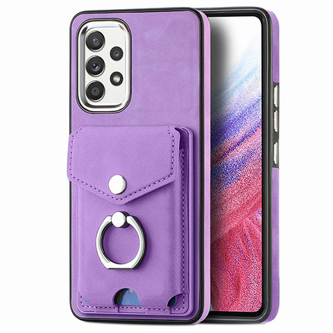 Funda Silicona Goma de Cuero Carcasa SD4 para Samsung Galaxy A53 5G Morado