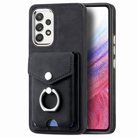 Funda Silicona Goma de Cuero Carcasa SD4 para Samsung Galaxy A53 5G Negro