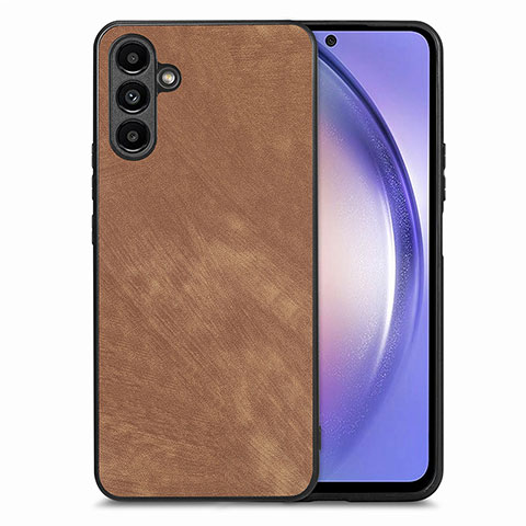 Funda Silicona Goma de Cuero Carcasa SD4 para Samsung Galaxy A54 5G Marron