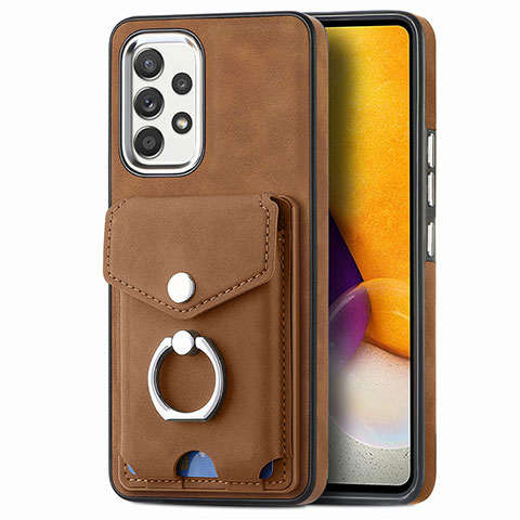 Funda Silicona Goma de Cuero Carcasa SD4 para Samsung Galaxy A72 4G Marron