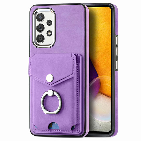 Funda Silicona Goma de Cuero Carcasa SD4 para Samsung Galaxy A72 4G Morado