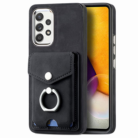 Funda Silicona Goma de Cuero Carcasa SD4 para Samsung Galaxy A72 5G Negro