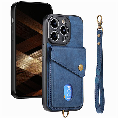 Funda Silicona Goma de Cuero Carcasa SD5 para Apple iPhone 13 Pro Azul